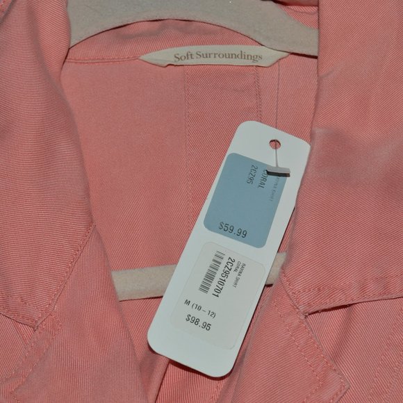 NEW~Fringed Button Down Jacket/Top~Shell Buttons~Soft Surroundings~Medium~ - Picture 5 of 7